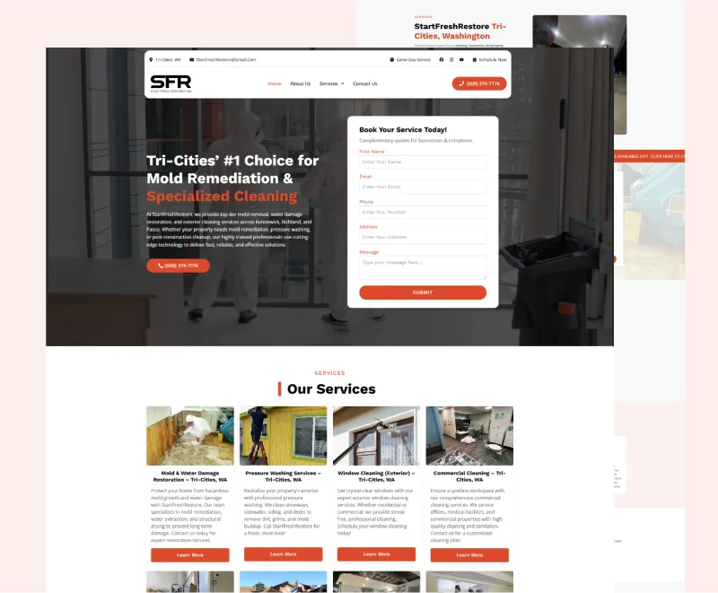 StartFreshRestore website design by RouillardMedia