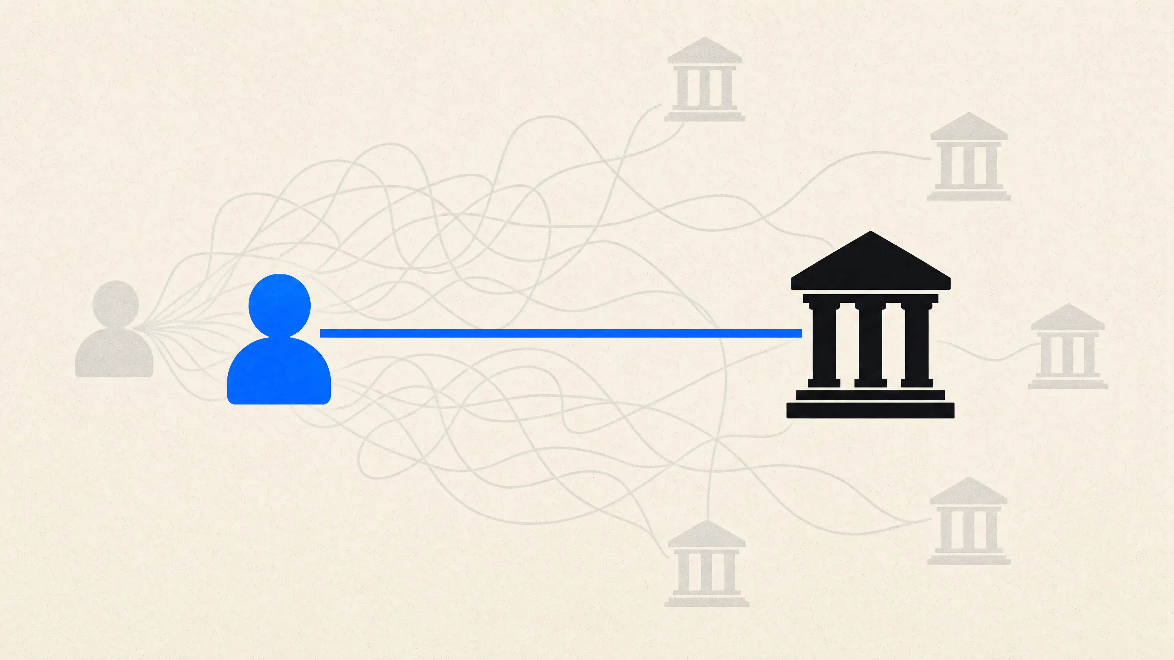 An exclusive lead connected to one law firm by a single line, contrasted with the old model of one shared lead tangled across many firms